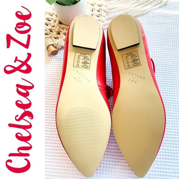 CHELSEA & ZOE NEW Ballet Ankle Leg Lace Up Red Ballet Flats Shoes - Size 8.5 - Picture 7 of 9